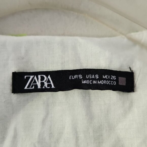 ZARA | Sleeveless Tweed Top Jacket Green Sz S - Picture 4 of 6